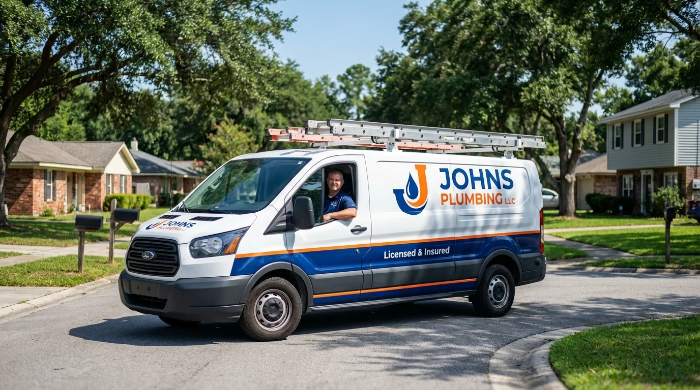 Johns Plumbing LLC service van in Coral Springs, FL