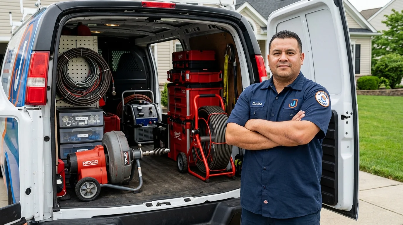 Professional drain cleaning equipment and Johns Plumbing LLC plumber in Coral Springs