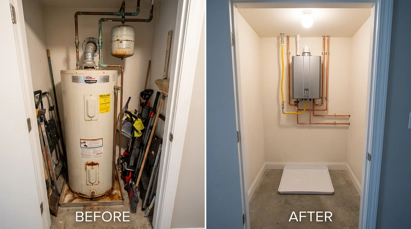 Tank water heater versus wall-mounted tankless unit comparison for Coral Springs, FL homeowners