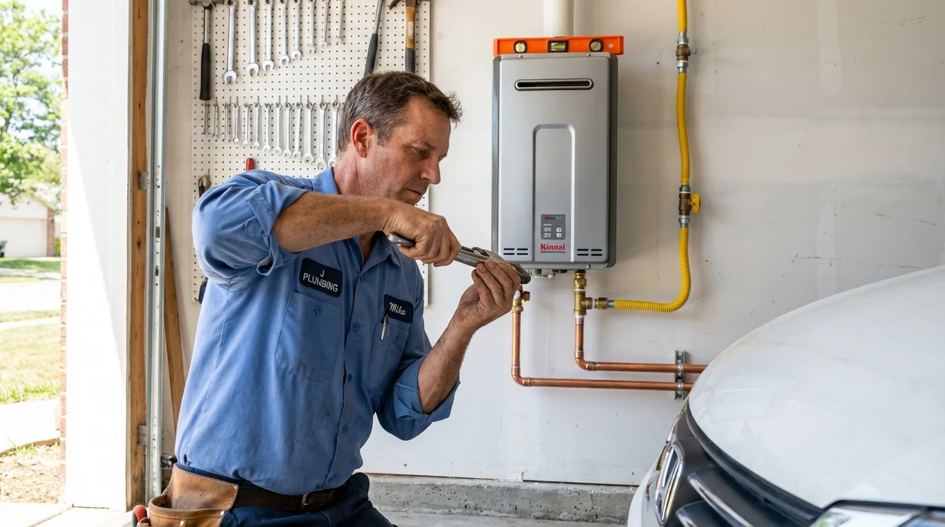 Tankless water heater installation by a Johns Plumbing LLC plumber in Coral Springs